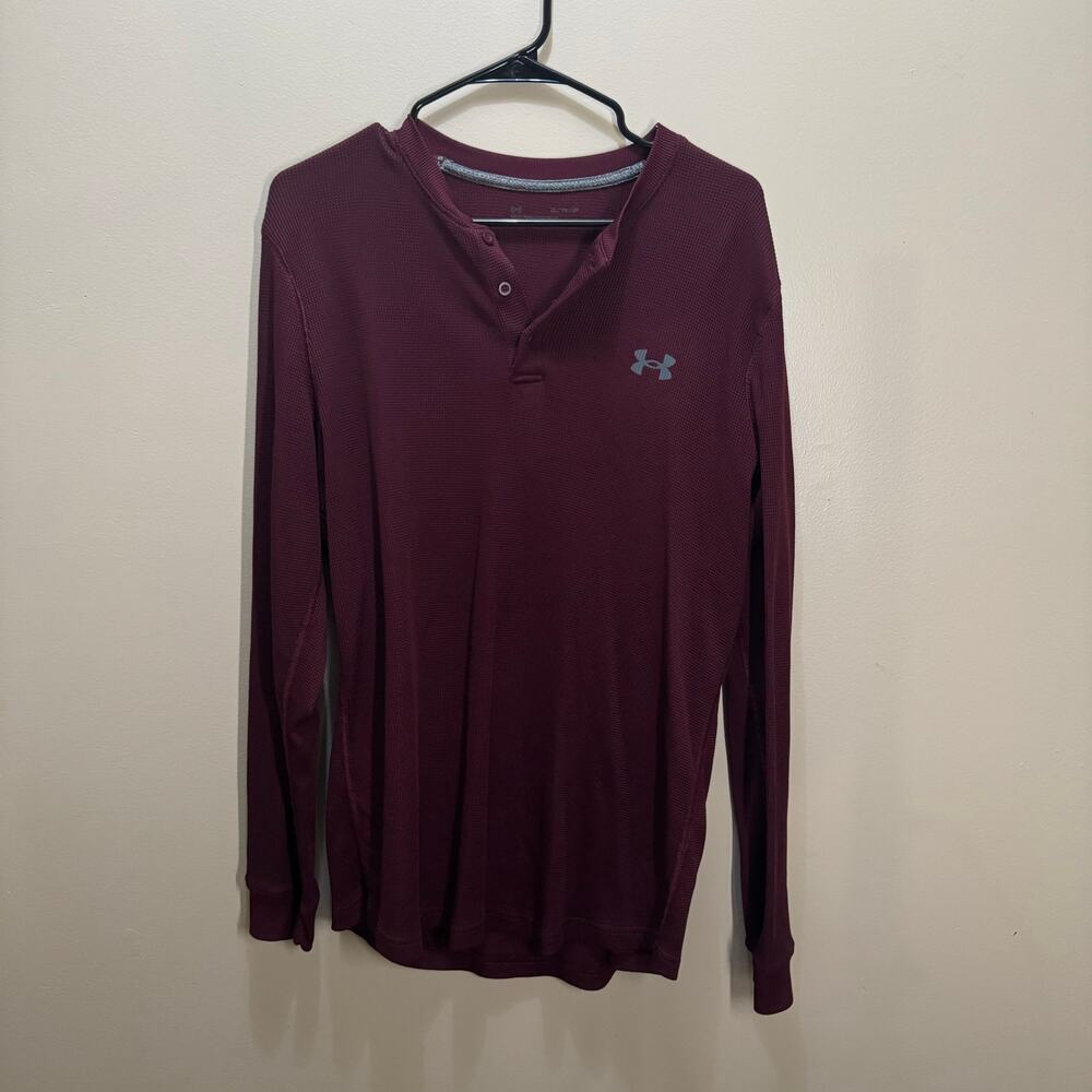 Men's Red Long Sleeve Shirt - Under Armour
